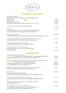Speisekarte Restaurant Der Wilde Schwan Insel Rügen