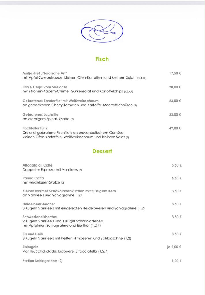 Fisch und Dessert